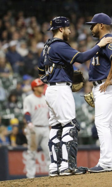 Chris Carter goes deep twice, Brewers beat Angels 5-4